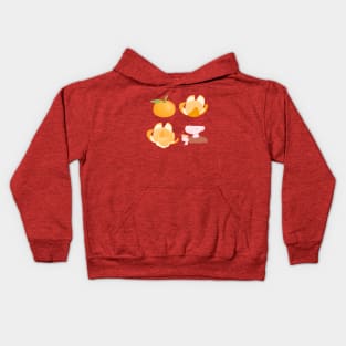 Cute mandarin orange illustration Kids Hoodie